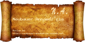 Neubauer Annamária névjegykártya